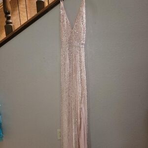 Elegant Pink Sequin Gown